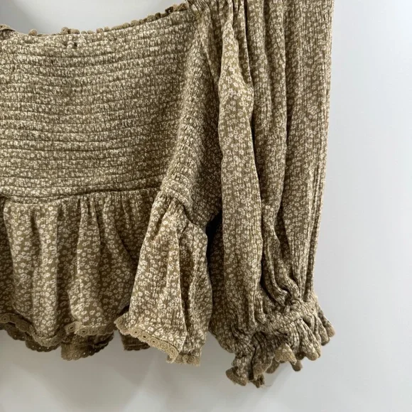 Free People Brittnee Print Smocked Peplum Top – Women’s S - Picture 7 of 8